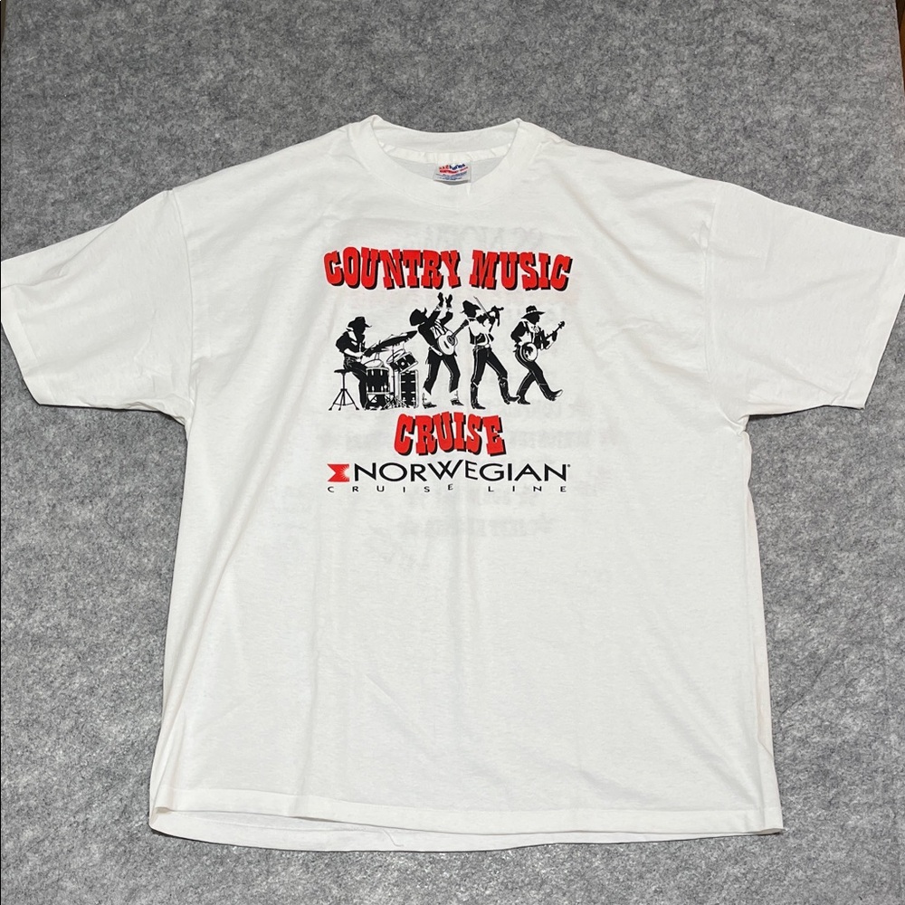 Country Music Cruise Graphic Tee Signed by George Jones and Jerry Reed